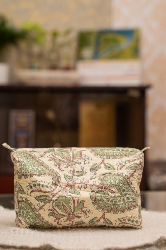 Awdhesh Kumar Garden Grace Cotton Hand Block Printed Tote Bag for Women