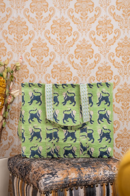 Awdhesh Kumar Traditional inspired Cotton Hand Block Printed Tote Bag for Women